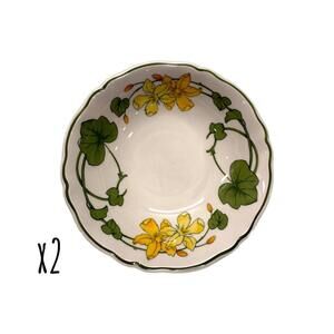 Set of 2 Vintage Villeroy & Boch Geranium 6” Bowls